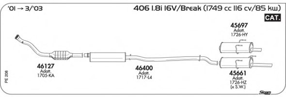 SIGAM PE208 Exhaust System